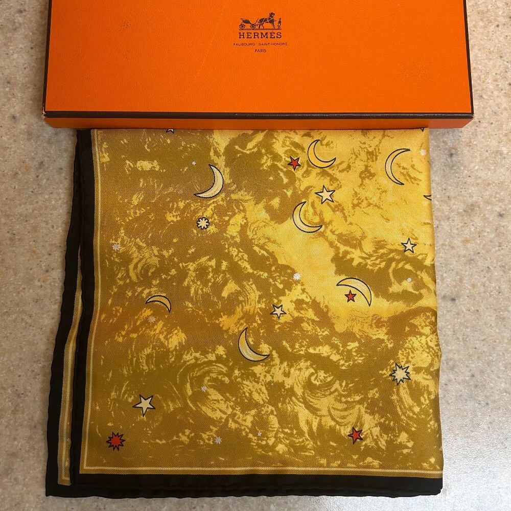 Hermes pocket square silk scarf handkerchief